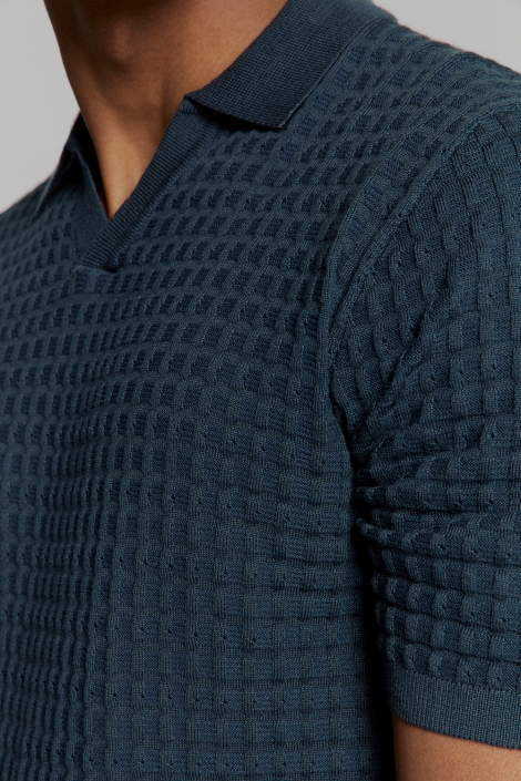 NO-EXCESS pullover short sleeve polo v solid